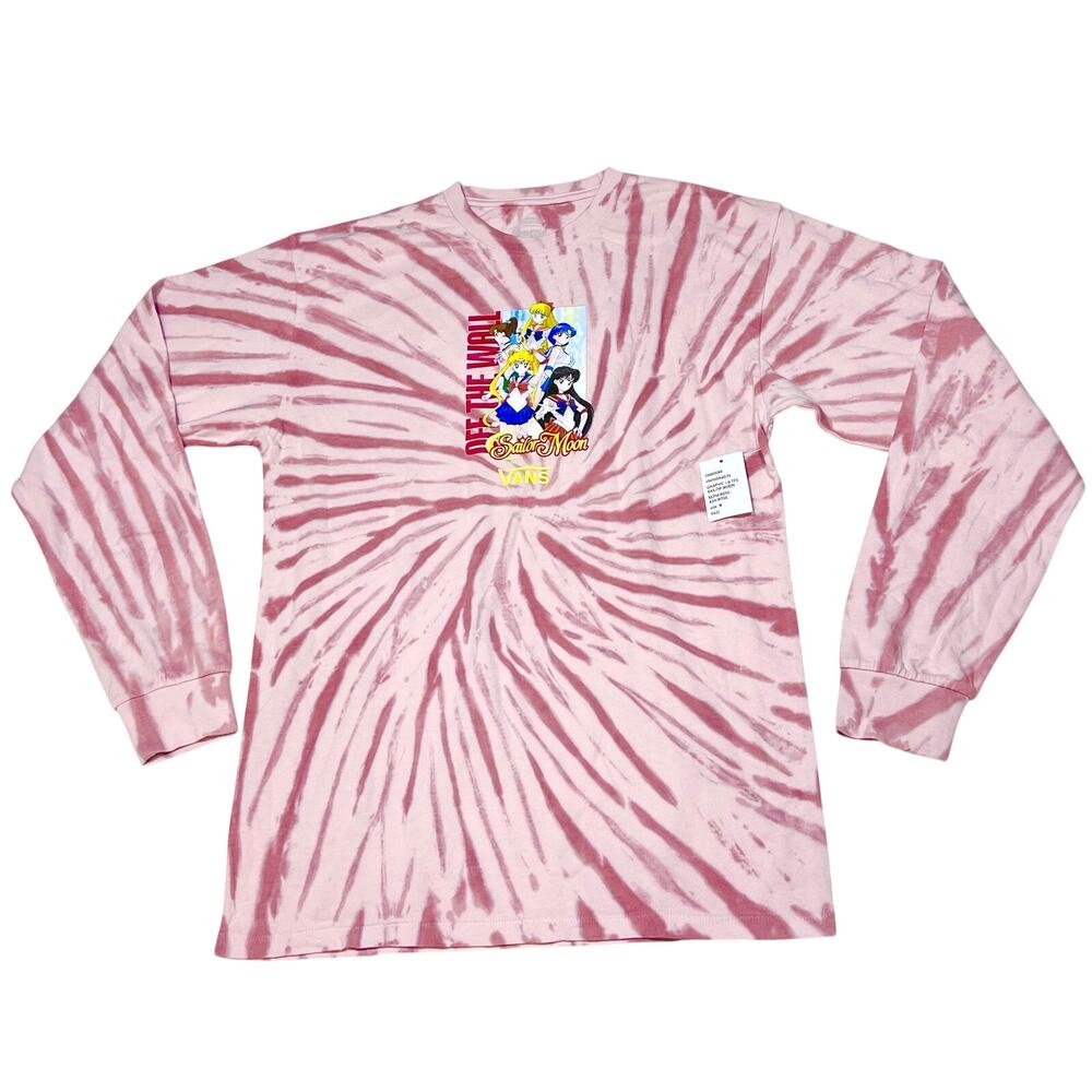 Vans x Sailor Moon Graphic Shirt Long Sleeve Tie Dye Pink Medium Classic Fit New
